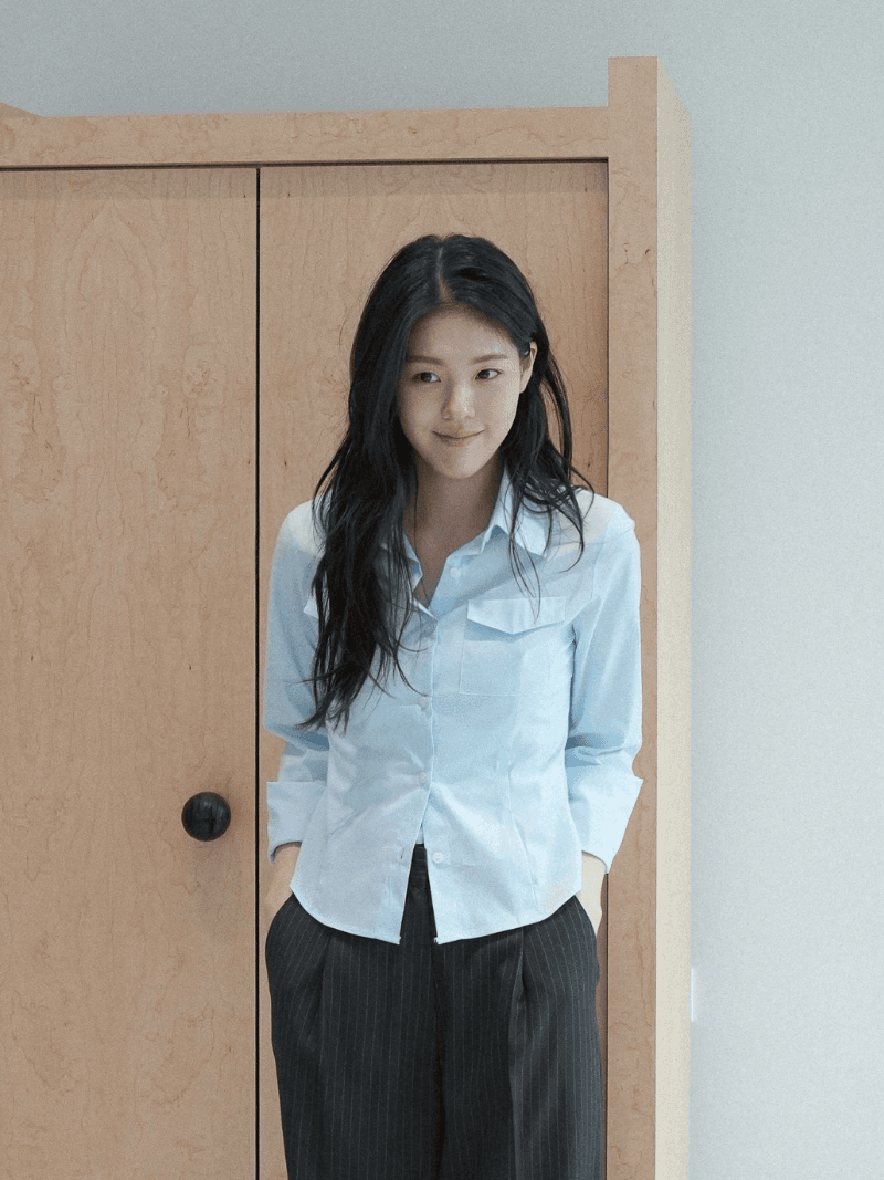 *예약 오더* [NouArté] 린지 포켓 라인 셔츠 (스카이 블루)