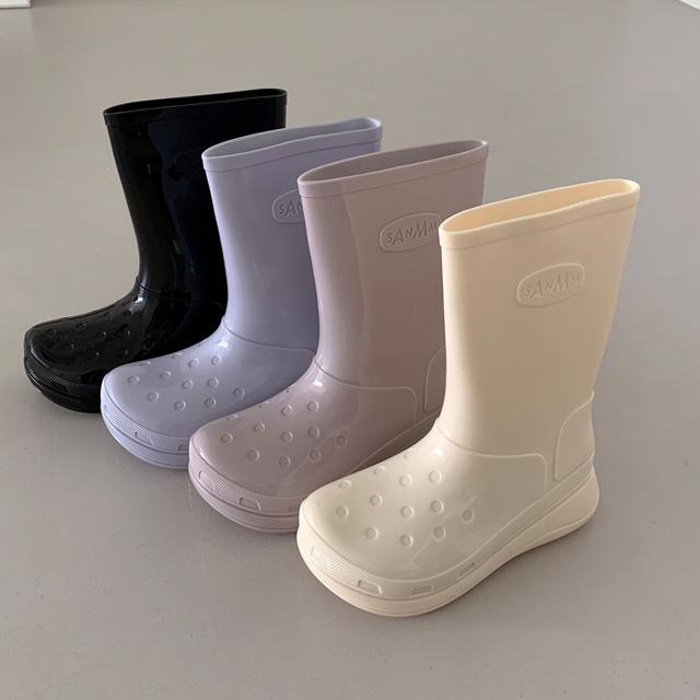 [무배]0460 글로시 하프 레인부츠 (4color)