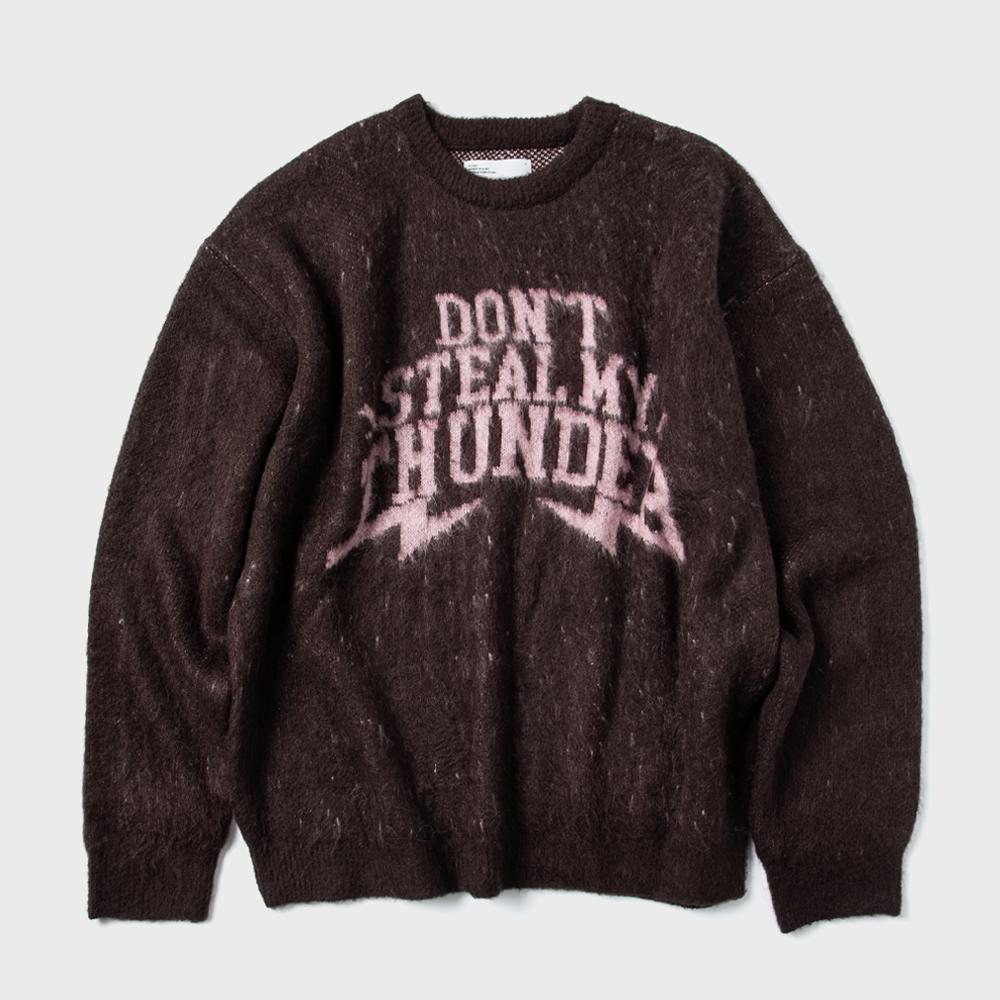 THUNDER 브러쉬드 니트 - 브라운 [L사이즈 2/5 예약 배송]