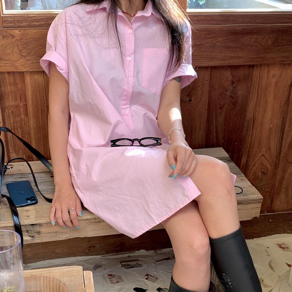 (44-77가능) 슬로 빅사이즈 롱 셔츠원피스 여름원피스 (4C) 장마룩 바캉스룩