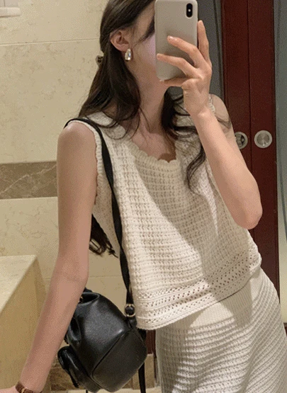 [당일출고] 스카시 니트 세트 2color