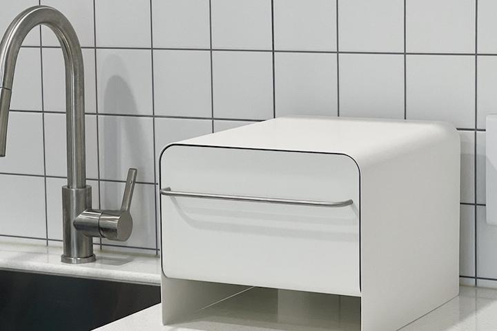 화이트 철제 슬라이드 수납함 2size(+미끄럼방지)