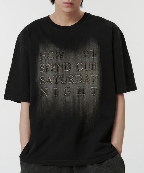 주앙옴므(JUAN HOMME)  BRUSH FADING HALF SLEEVE T-SHIRTS (BLACK) - 사이즈 & 후기 | 무신사