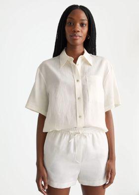 박시 버튼 업 셔츠