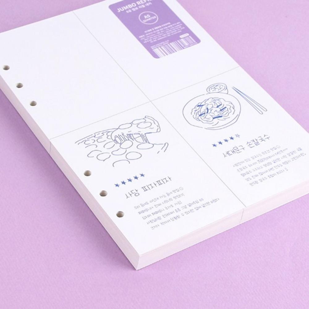 워너디스 A5 6공 다이어리 점보 리필 4분할 내지