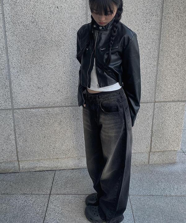 도블 워싱 데님 와이드 팬츠