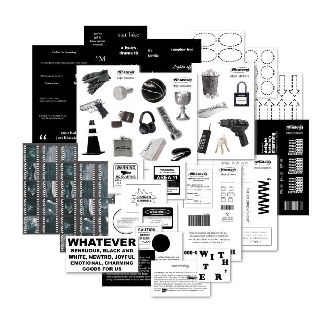 [WTER PACK2] 스티커팩 흑백 힙한 다꾸팩 오브젝트 레터링 투명 포인트 다꾸세트