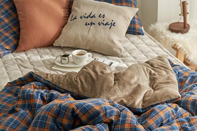 따뜻한 멀티 체크 극세사 차렵이불세트 2size