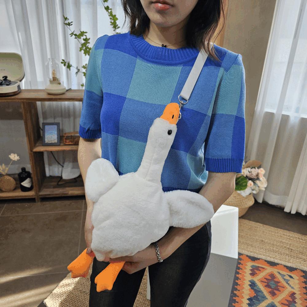 긴 오리 인형가방 특이한가방 선물백