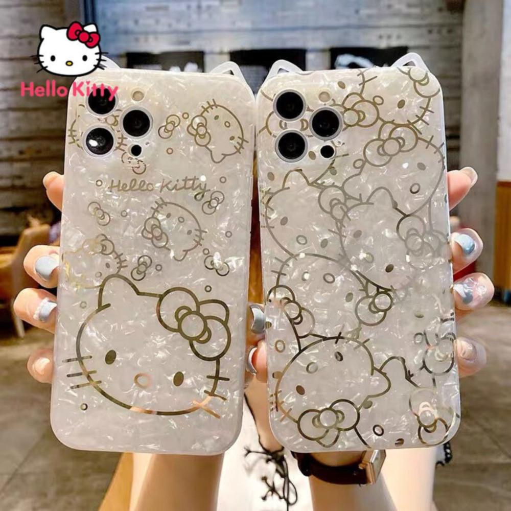 헬로키티 자개패턴 아이폰 소프트 TPU 실리콘 케이스