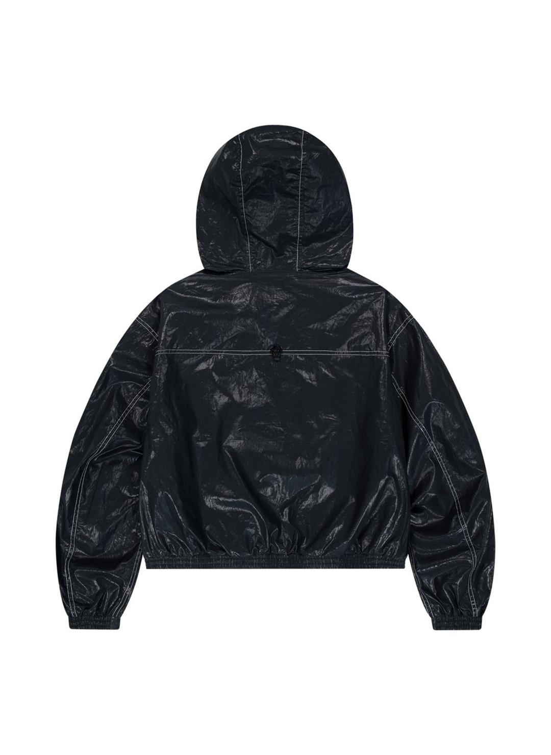 [W] Cotton Crop Hood Jacket-Black