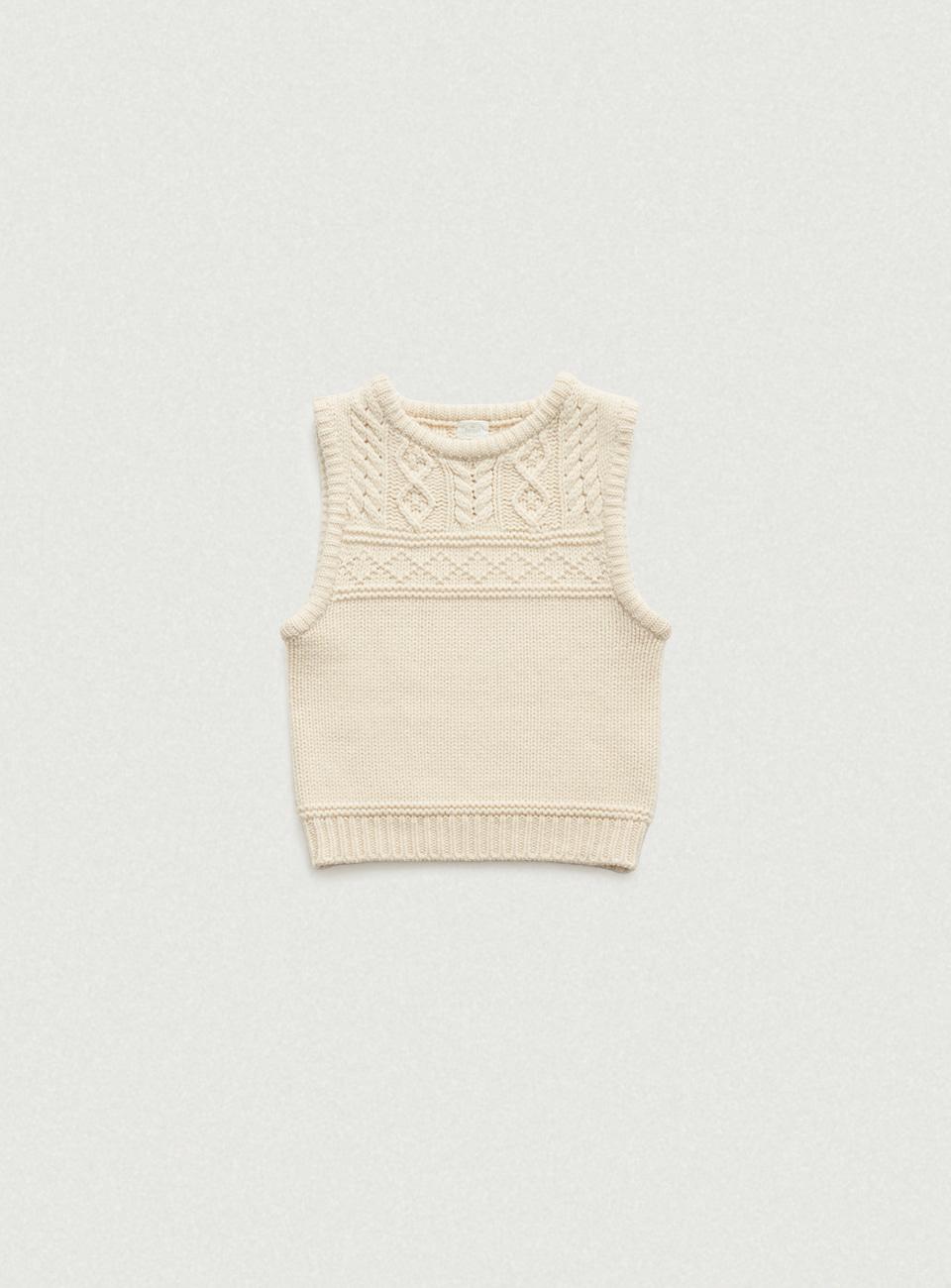 Lomi Fisherman Knit Vest_Ivory