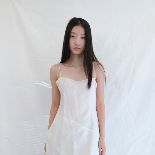[3/31 순차 출고] Single-Side Drape Slip Dress (Ivory)