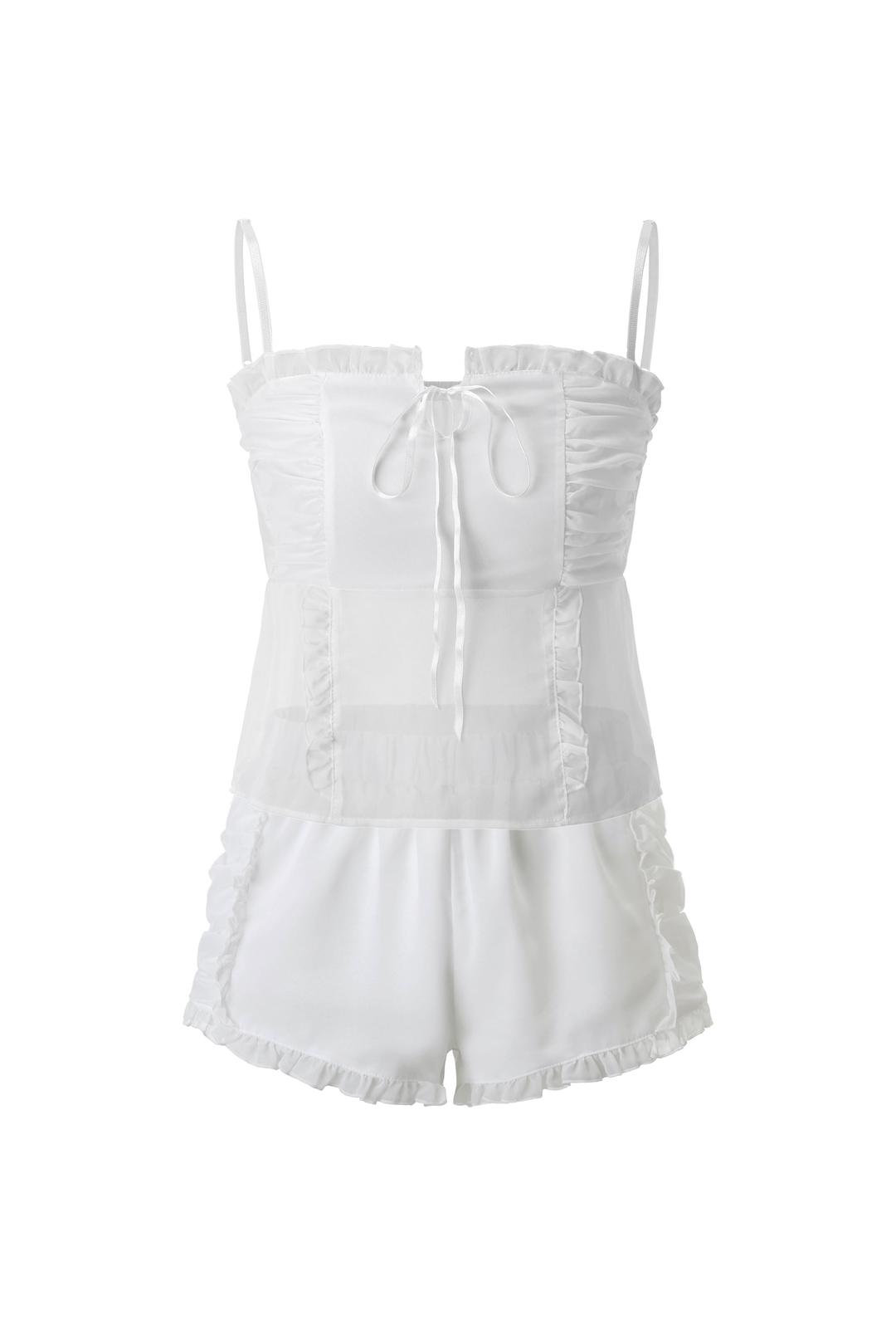 Frilled chiffon cami set