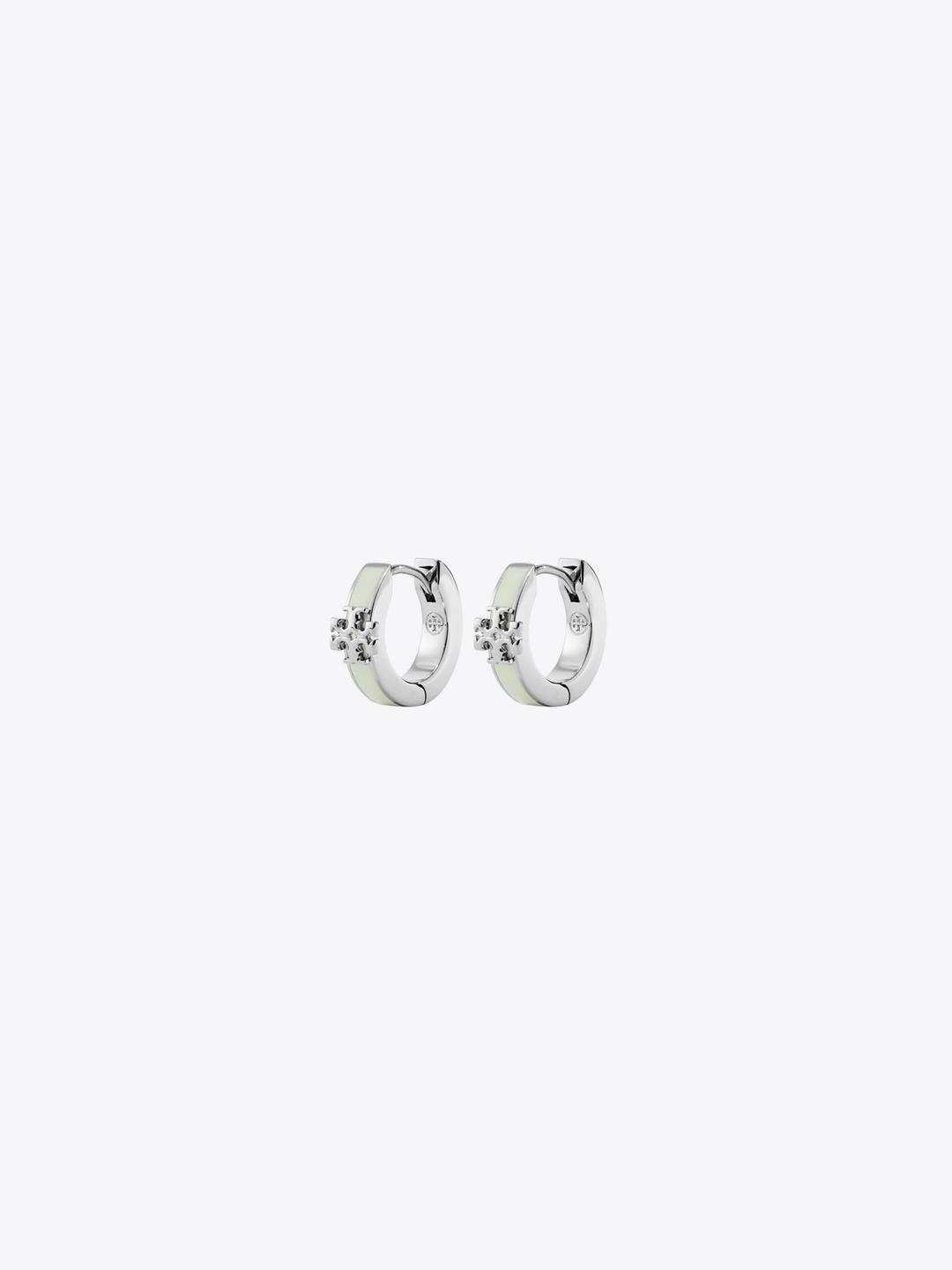 Kira Enamel Huggie Earring - Tory Silver / Meadow Mist