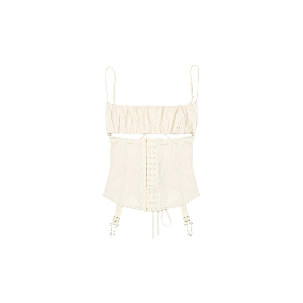 [BONNAE : 본네] Lace-up corset top (Ivory)