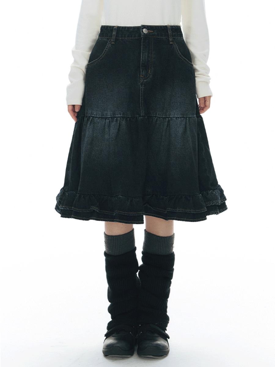 TAKEANAP Twilight Frill Denim Skirt