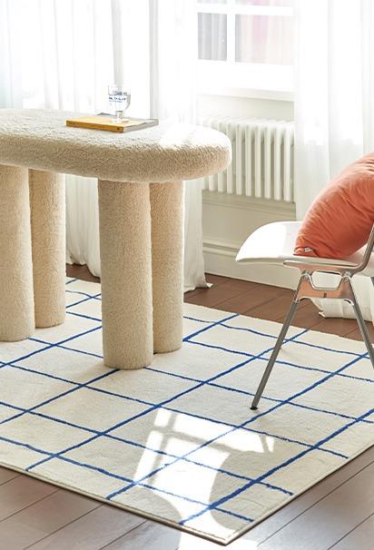 블루 러프라인 소프트 러그