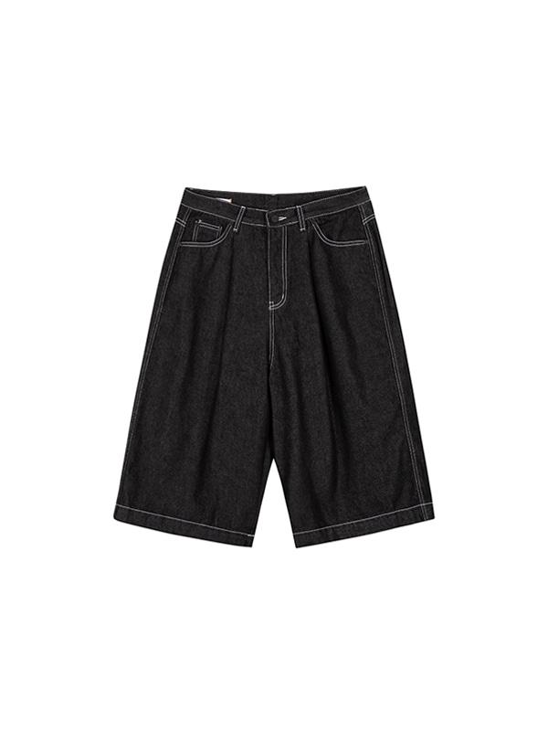 자이언트핏 8부 버뮤다 데님팬츠(인디고블랙)