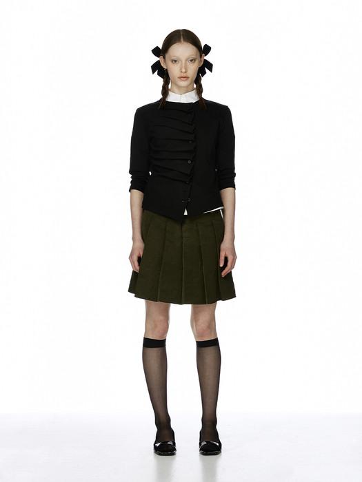 MIDI PLEATS SKIRT (KHAKI)