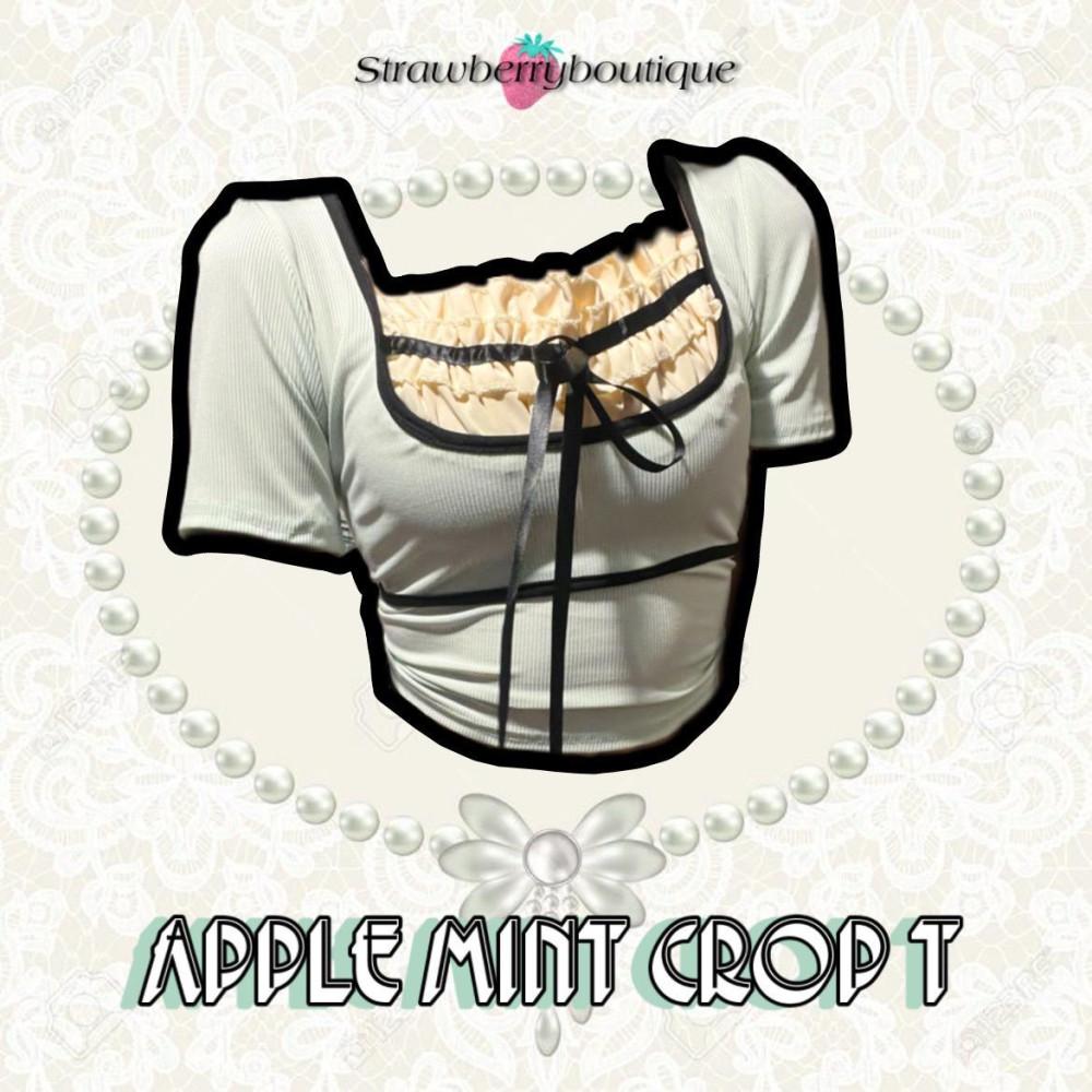 애플민트 크롭 티