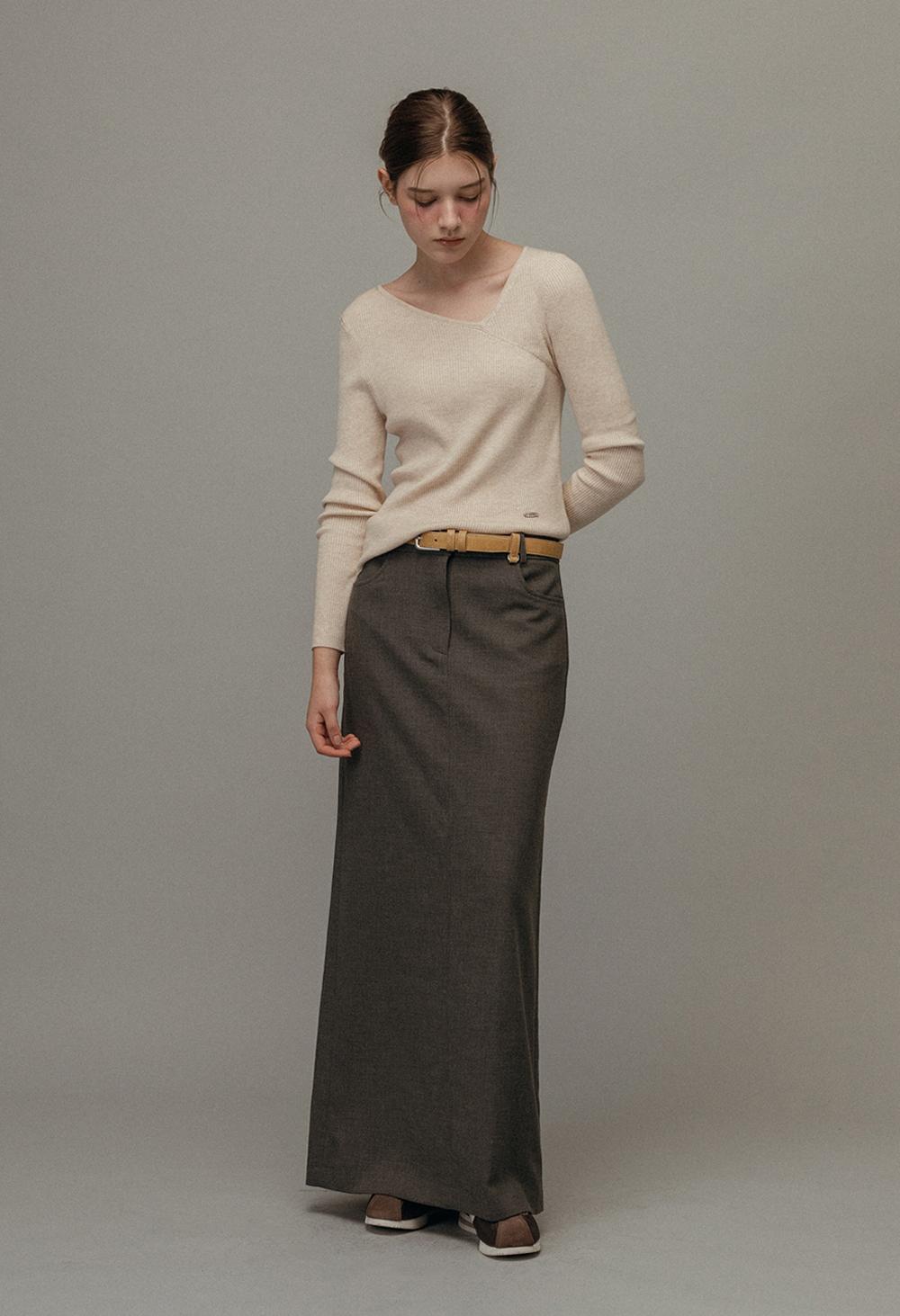 Charming slim wool cut out knit - 버건디 10/17, 블랙 10/21 예약 발송