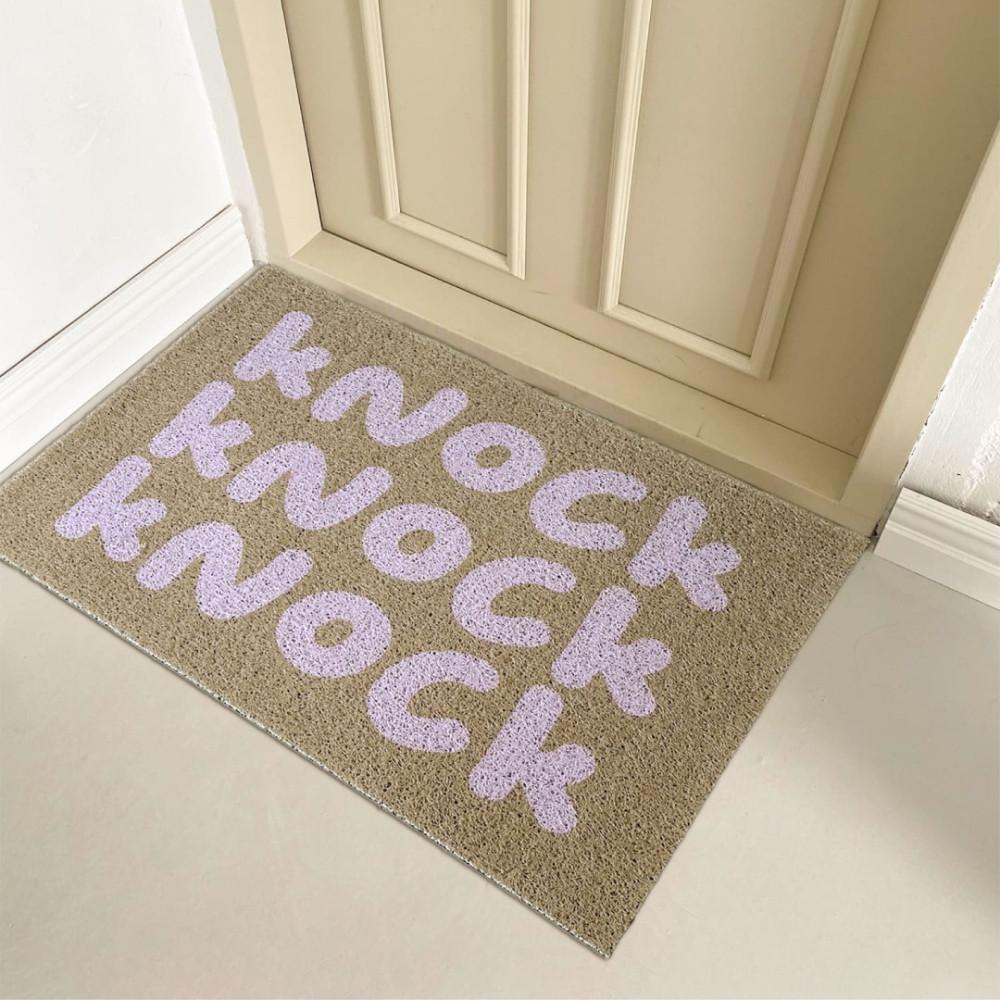 오브체리 웰컴 노크 현관매트 코일매트 업소용 사무실 출입구 바닥 패턴 발매트