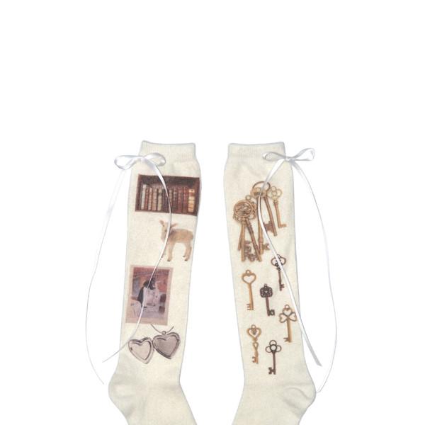 Like Fairy Tale Ribbon Socks IVORY