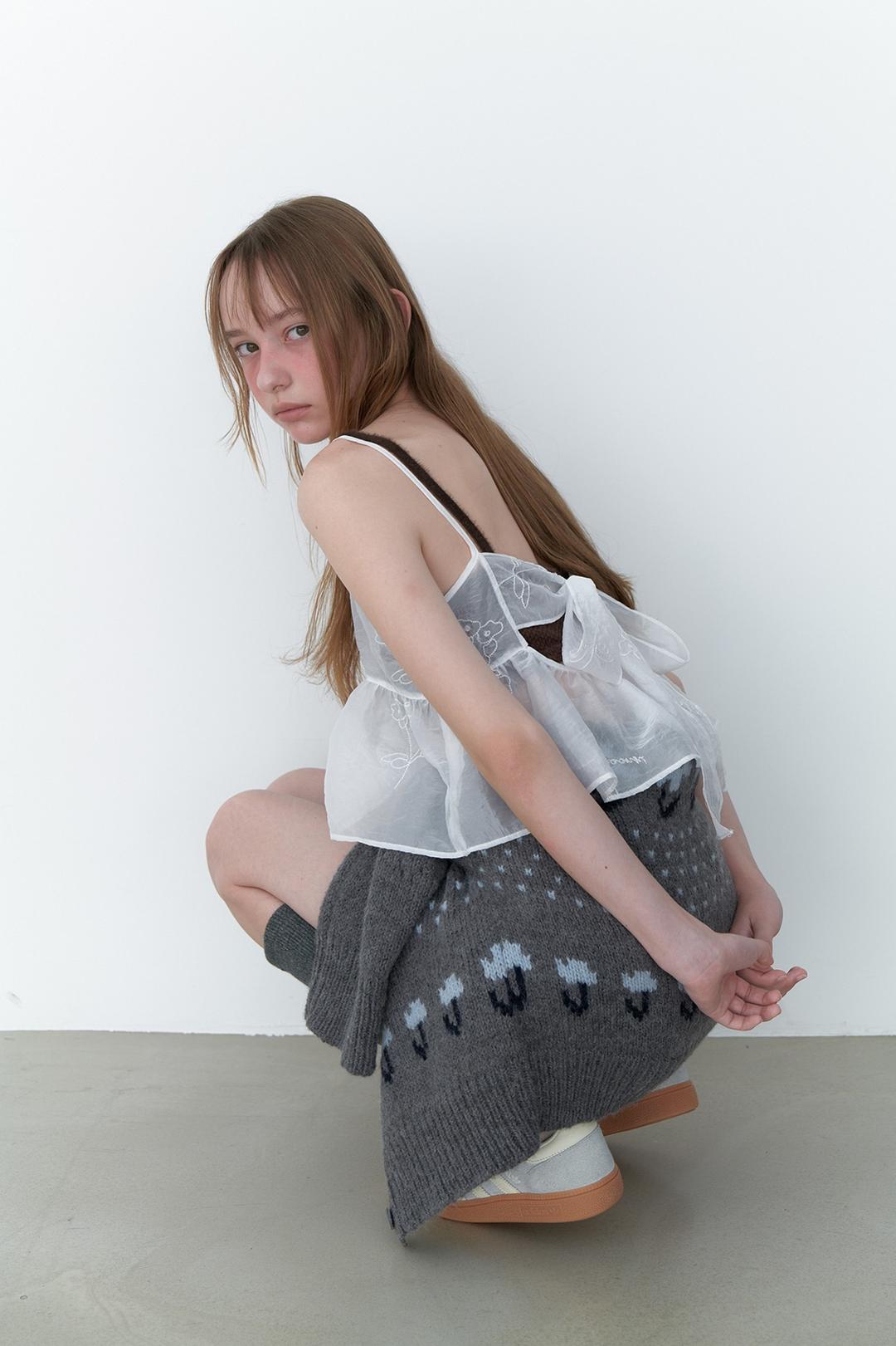 (2nd) Drawing Organza Bustier (White)