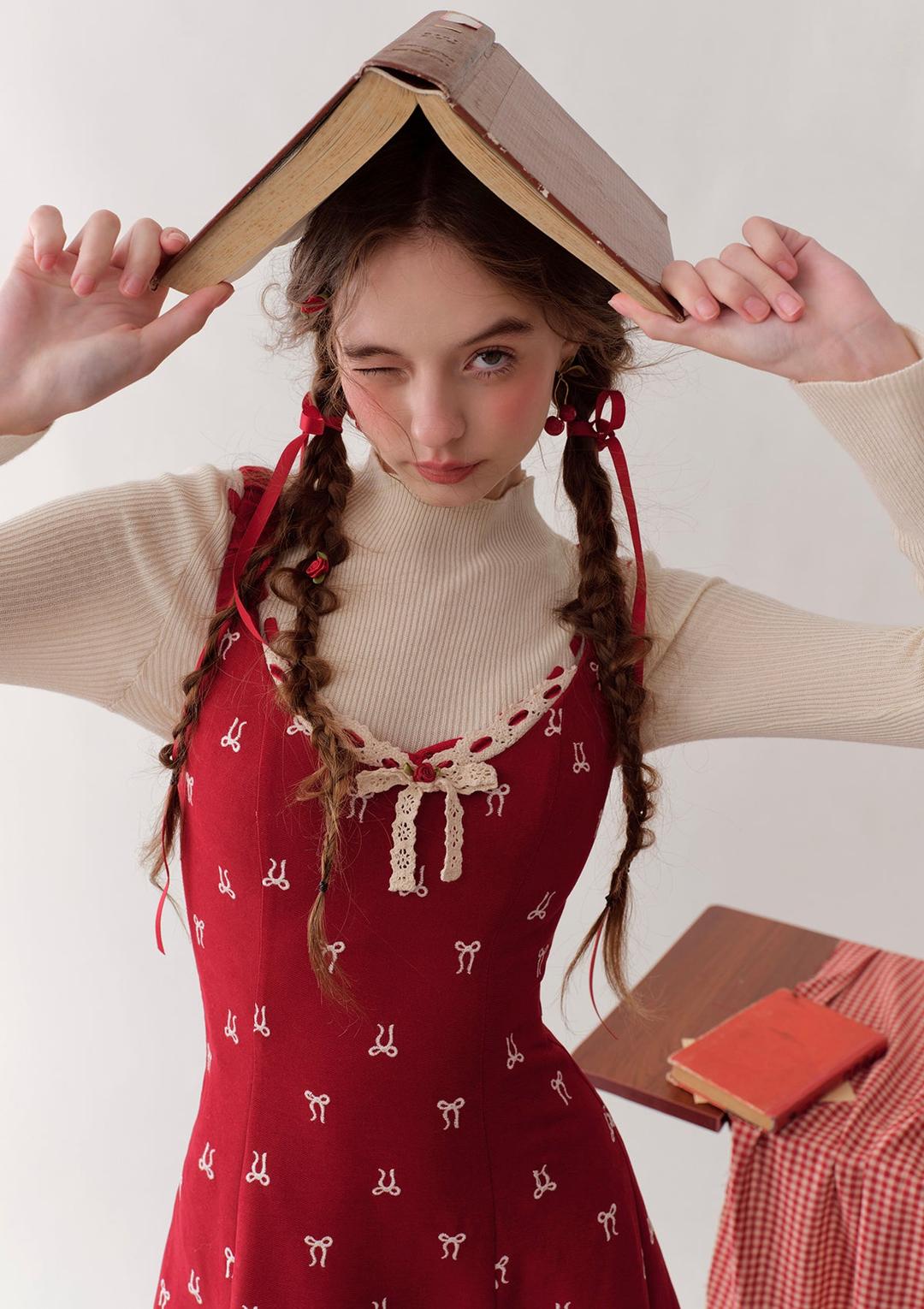 Strawberry Newspaper Office Dress - In-stock / M