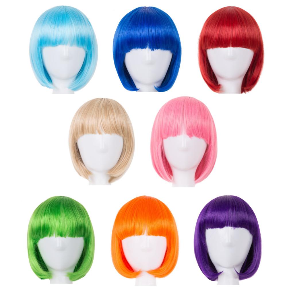 피옹 파티 컬러 단발 가발