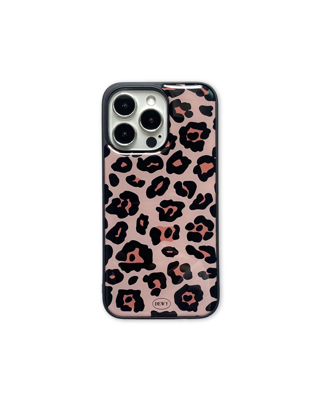 leopard phone case (pink)