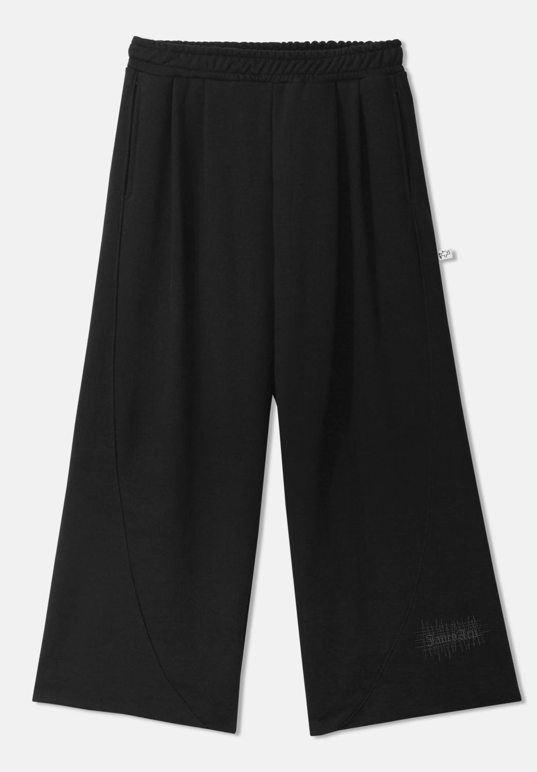 DIPLOMA WIDE TWO TUCK PANTS_BLACK