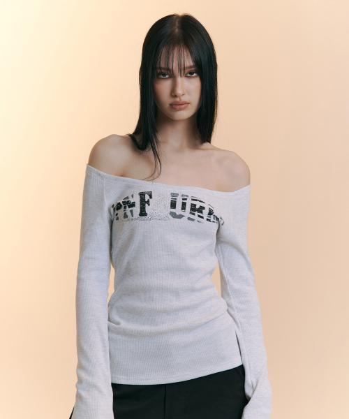 Jules Long Sleeve Top (White Melange)