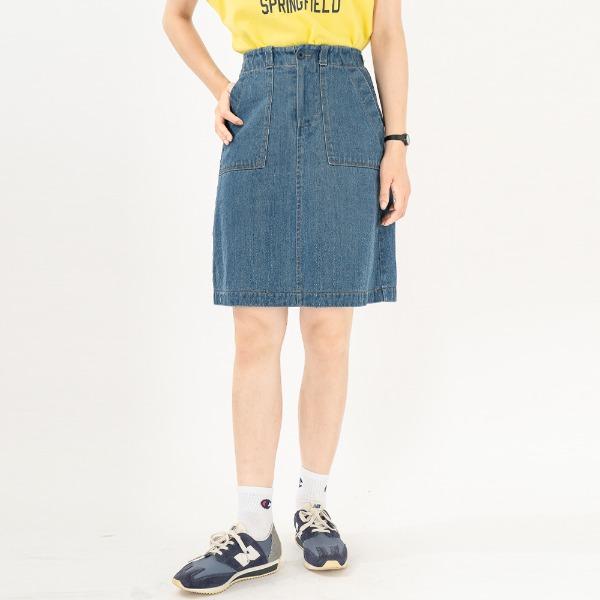 ※단독주문당일출고※ [만원할인] 포켓 미디 데님 스커트 (청)