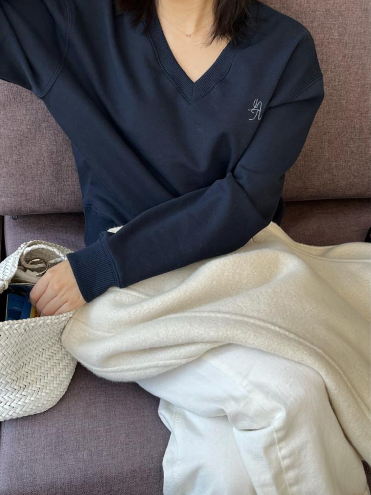 인더바즈제작 코튼 심플 스웻셔츠 [2컬러]