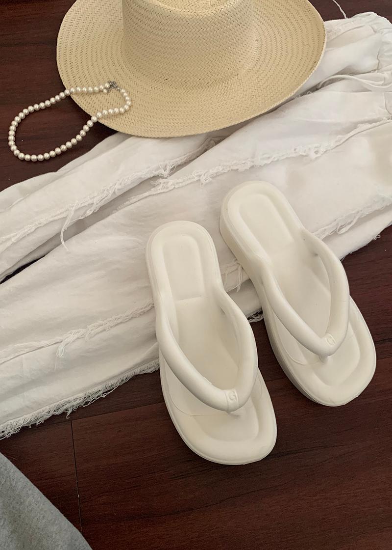 통통 플랫폼 통굽 쪼리 - 화이트 당일발송