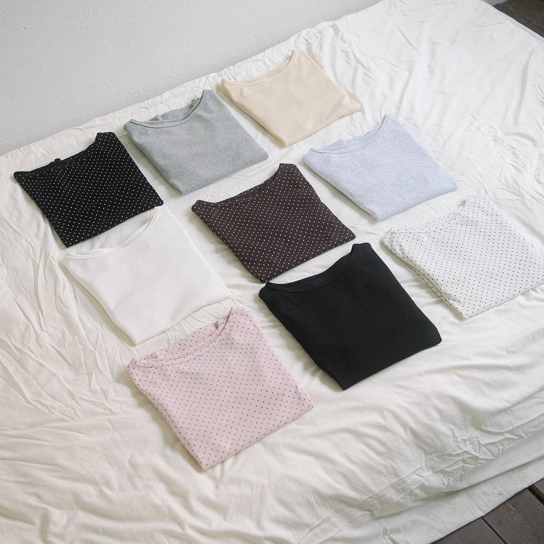 GOLJI BOAT NECK L/S TEE(9COLOR)