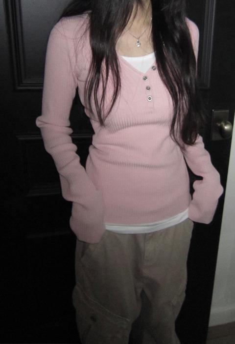 [nnn] Is button knit _ baby pink [24일 순차출고]