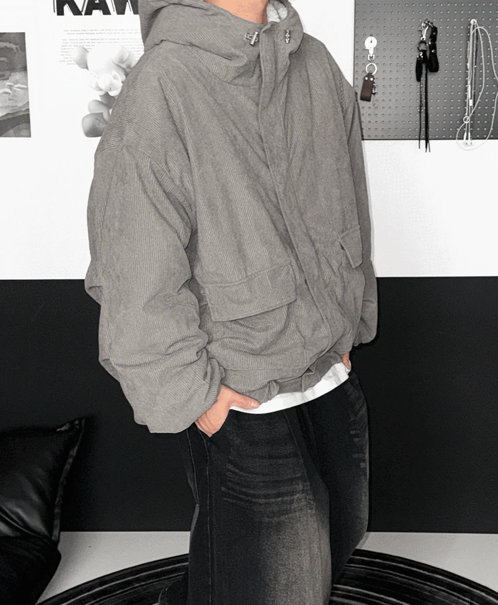 하에트 코듀로이 후드 점퍼