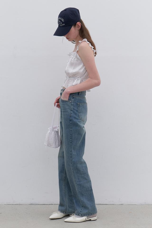 AAKAM ■ Knee Incision Washed Denim Pants MUSINSA | AAKAM Knee Incision Washed Denim Pants (Blue)