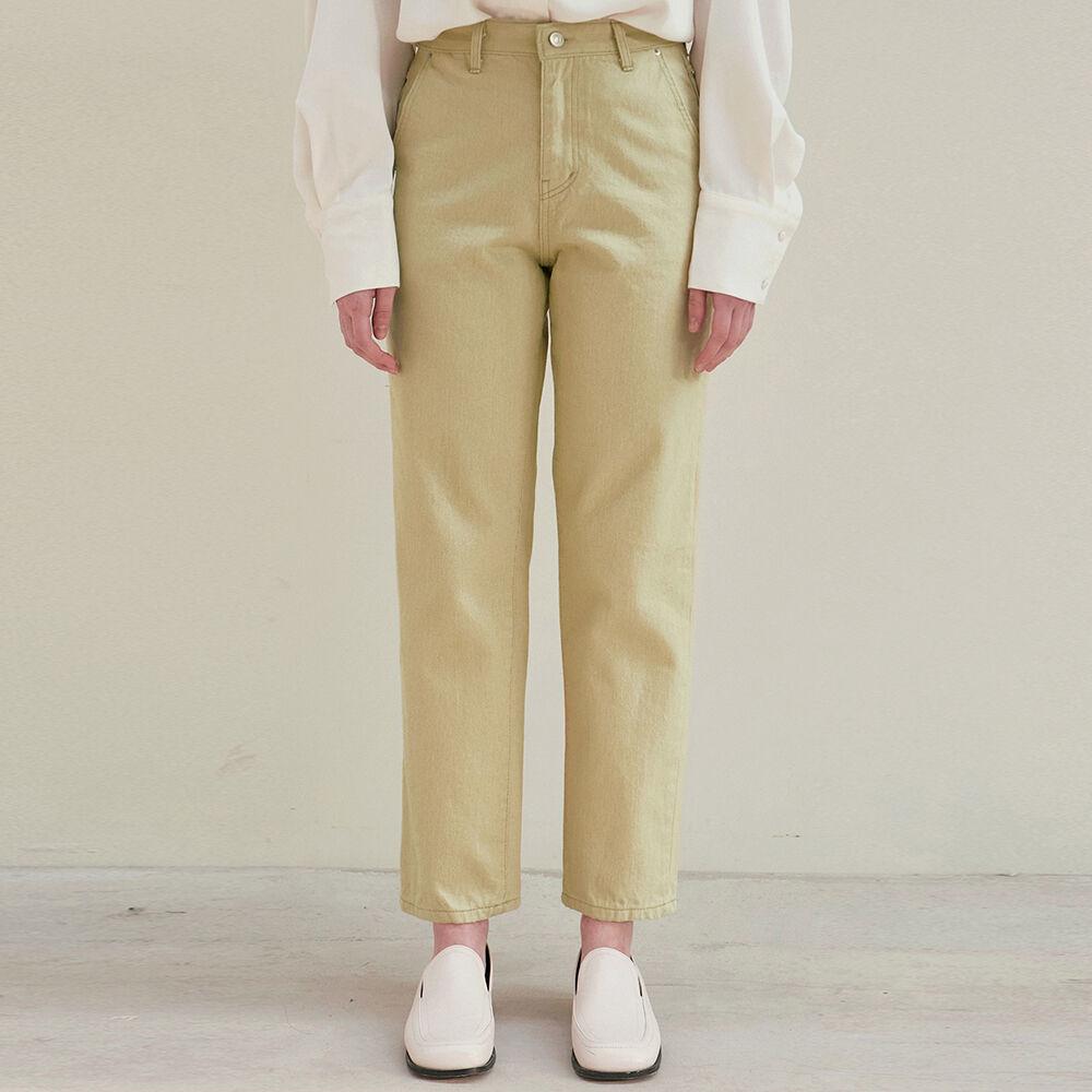 YAN WIDE STRAIGHT PANTS_LIME