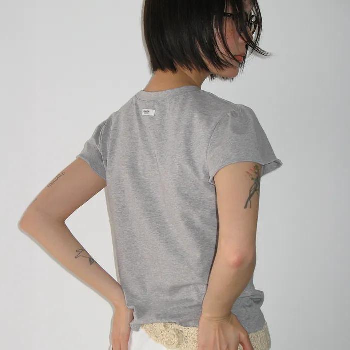 RAW EDGE PUFF T SHIRT GREY