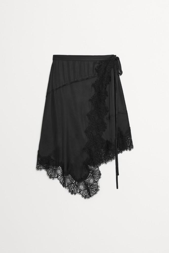 Seville Layered Wrap Skirt black