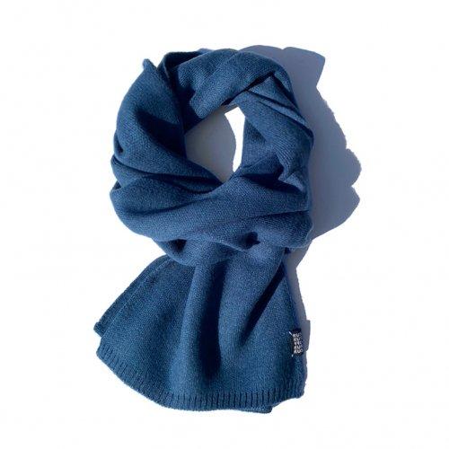 캐주얼 베이직 라벨 머플러 - 딥블루