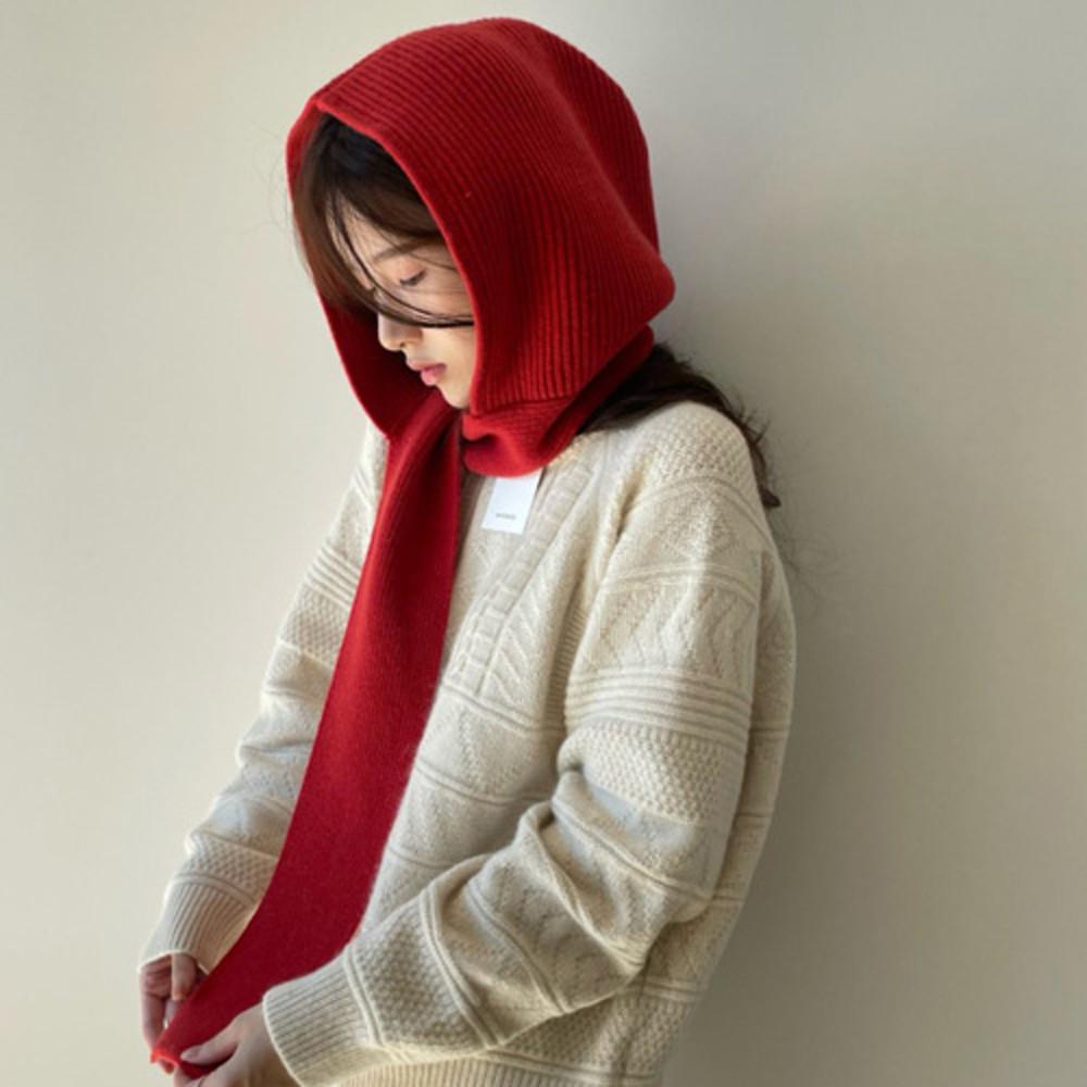 (아이당일)A그레이스 울 후드 머플러 4color