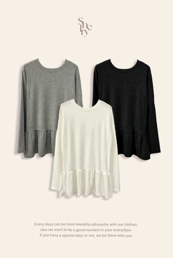 [55-99][SHEERLY]기모 프릴 롱티(3color)