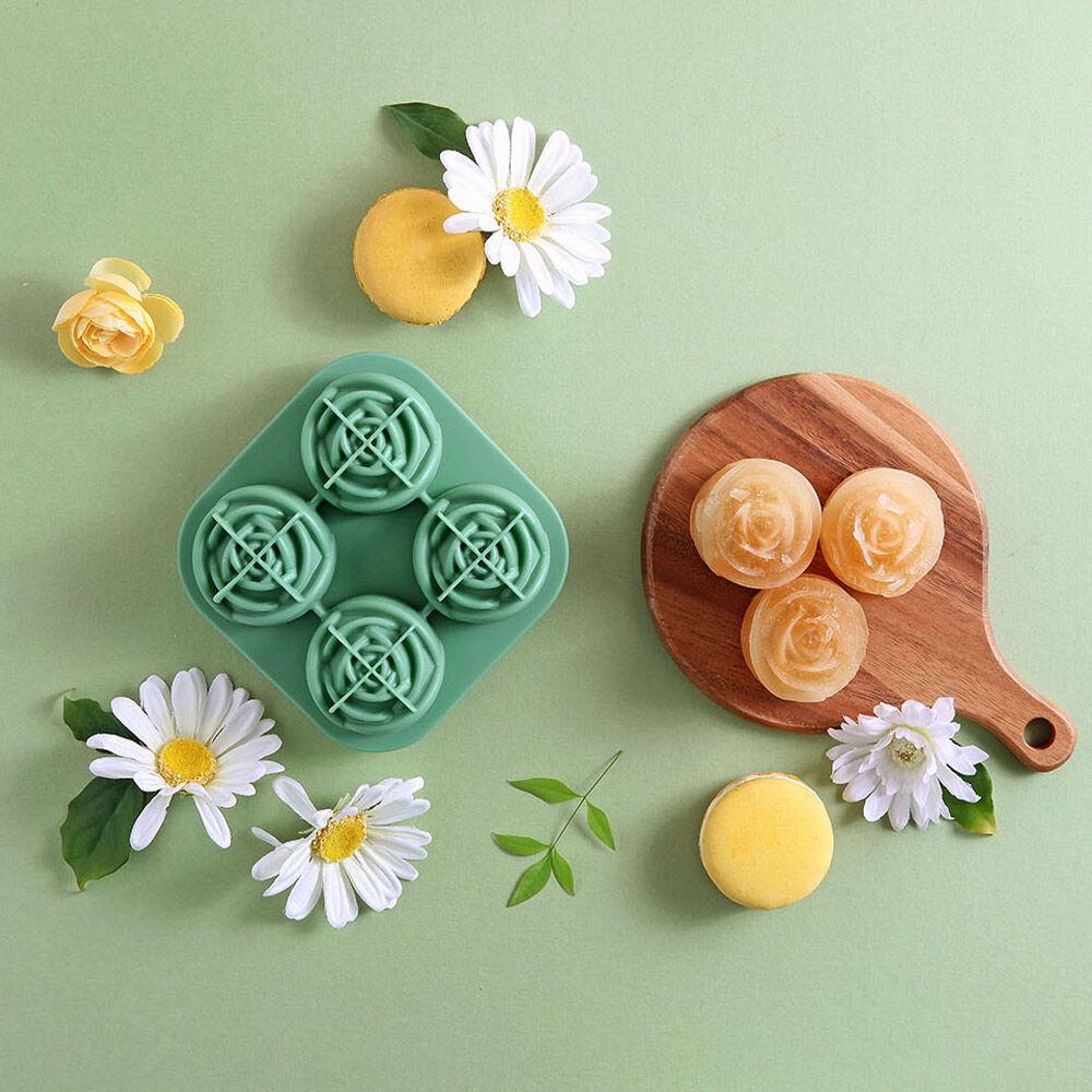 모던 실리콘 로즈플라워 아이스몰드 4구