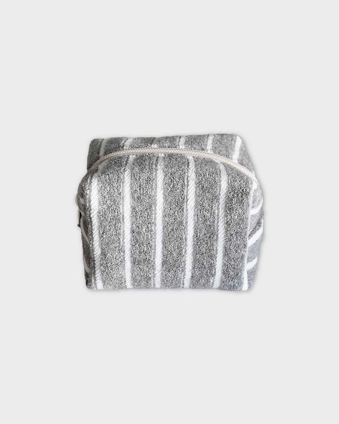 Stripe terry pouch (gray-white)