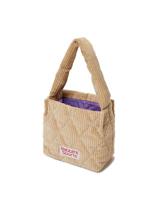 RB Corduroy Quilting Tote Bag Beige